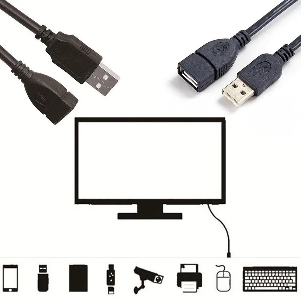 

Sale 1M USB 2.0 Extension Cable Male to Female Data Sync Wire Cord Adapter Connector
