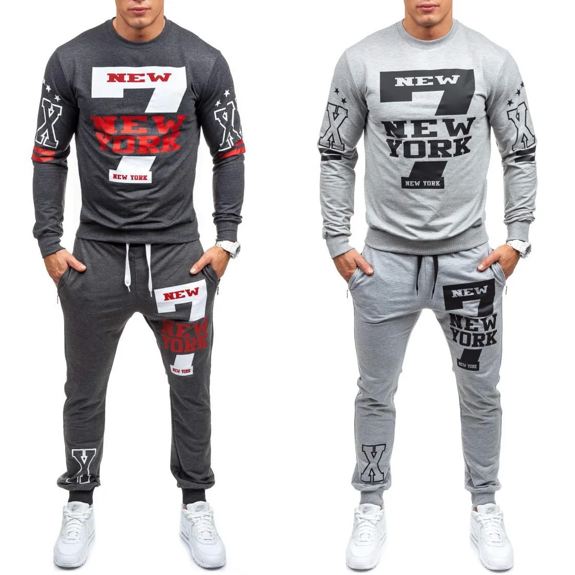 

ZOGAA 2019 Causal Print Letter Tracksuit Men Long Sleeve Top with Sweatpanst Separate Buying Sweatsuits 3 Colors