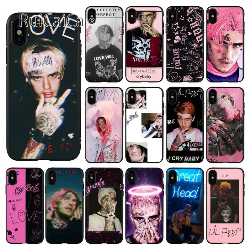 Ruicaica рэпер Lil Peep черный мягкий чехол для телефона iPhone 5 5Sx 6 7 7plus 8 8Plus X XS MAX