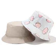 Женские летние сексуальные пляжные шляпы с принтом клубники козырек летний уличный походный раскладной бассейн пляжная шляпа хлопок и шляпа девушка 40J5