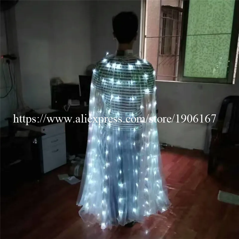 2017 Stafe Performance Prop Women Dancewear Girls DJ LED Wings Light Up Wings Belly Dance Wing Costume10