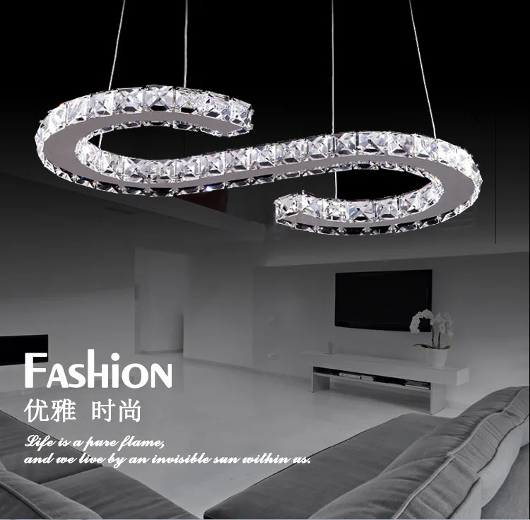 Candelabro de Cristal moderno tipo S, luces LED de araña de Cristal