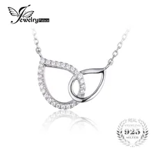 Jewelrypalace 925 cubic zirconia teardrop collar de cadena pendiente del collar de 18 pulgadas de la manera para las mujeres