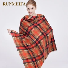 RUNMEIFA winter sjaal 2016 Tartan Sjaal vrouwen Plaid Sjaal cuadros Nieuwe Designer Unisex Acryl Basic
