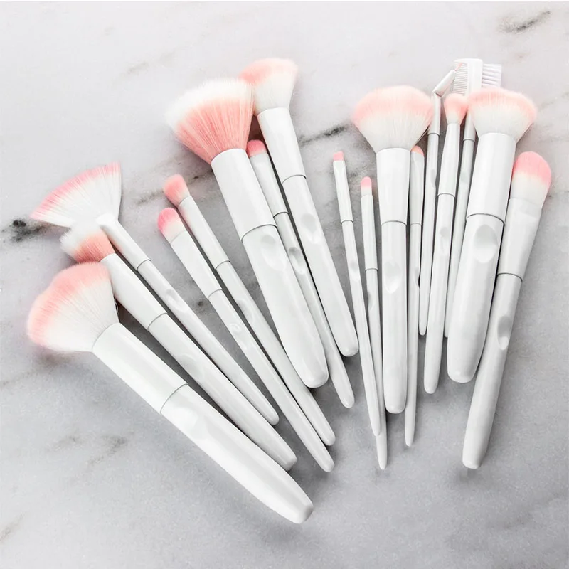 17pcs white makeup brushes  (9)