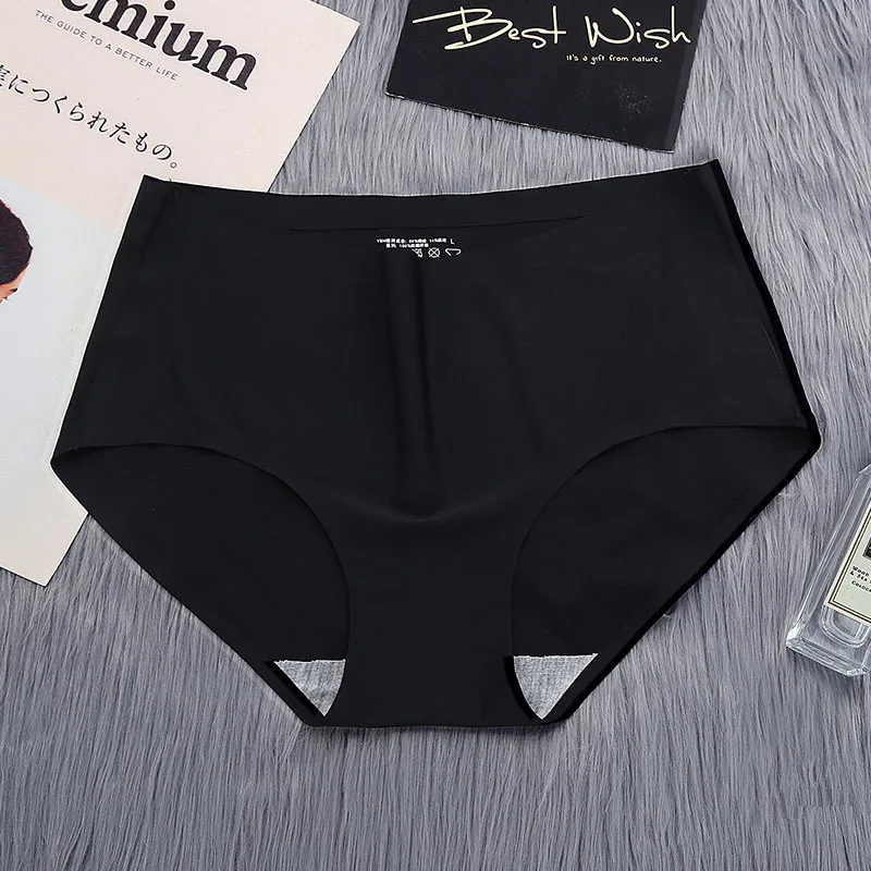 OLN Women's Seamless sexy Panties G String ice silky Intimates underwear women solid color middle waist fashion briefs hot sale