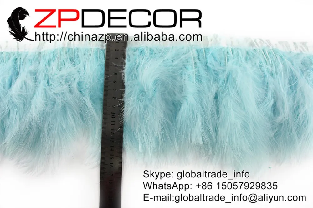 Mint Geen Marabou Turkey Fluff Feather Fringe Trim (28)