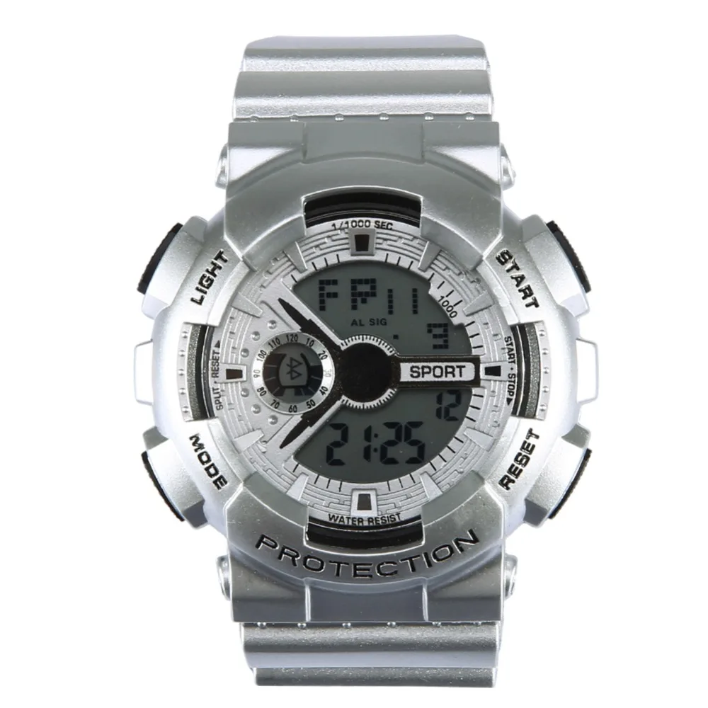 

2018 New Silver Gold Digital Watch Men Fashion Army LED Electronic Wristwatch heren militaire leger horloges led digitale