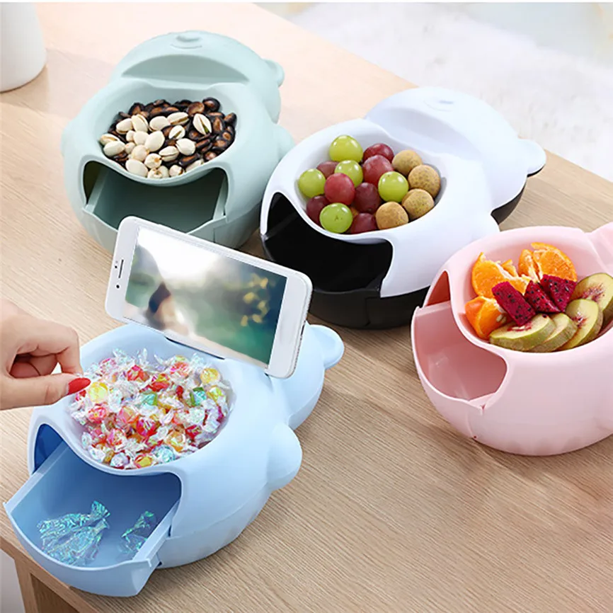 

Creative Lazy Snack Bowl Table Storage Box Shape Bowl Perfect For Seeds Nuts and Dry Fruits Storage Box Phone Holder For TV J#1