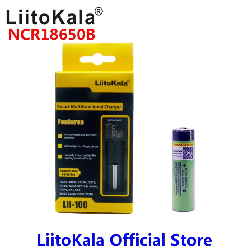 Умное зарядное устройство LiitoKala 1 шт. NCR18650B 3 7 В 3400 мАч|rechargeable battery|battery chargerbattery