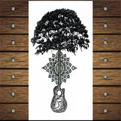 Y-XLWN гитары Дерево Узор для мужчин's креативные наклейки дамы временная татуировка одноразовая водостойкая татуировка наклейки на стену
