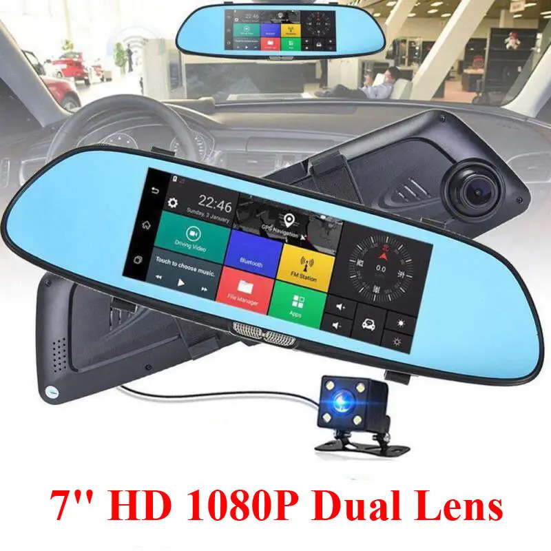 

HD 1080P Dual Lens 7''Car Rearview Mirror Camera Recorder DVR Dash Cam Car Mirror Video Screen Monitor Auto Dvr Dash Camera