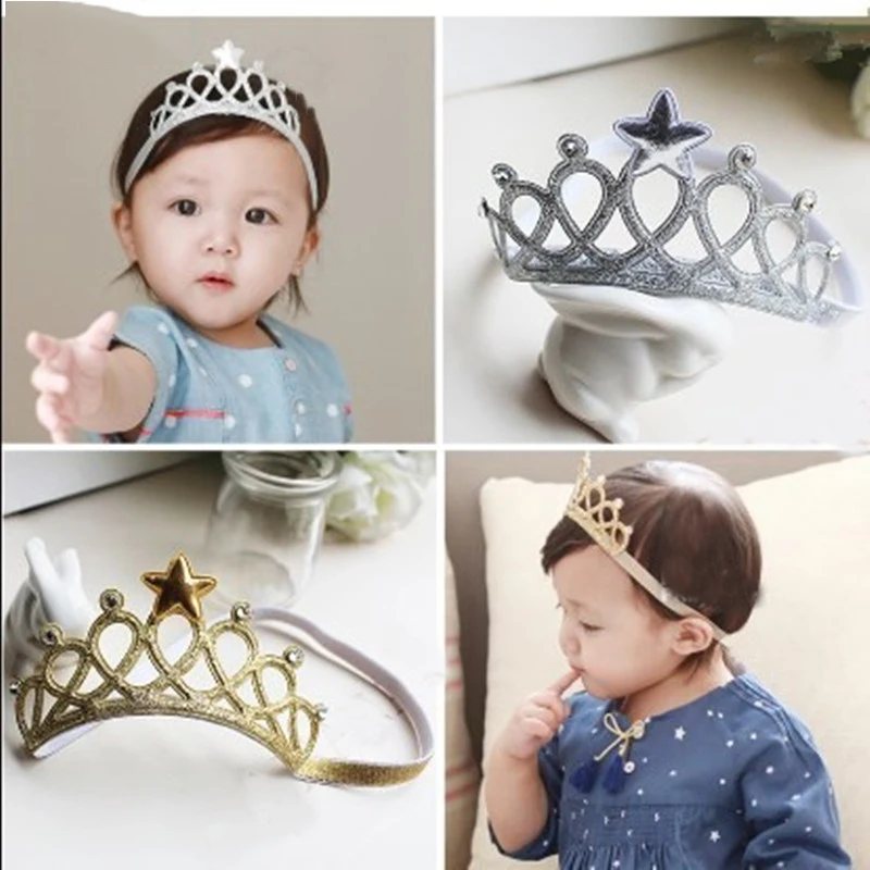 

M MISM New Arrival Glittering Crown Headband Girls Hair Band Head Wrap Hair Accessories Princess Tiara Headband For Kids