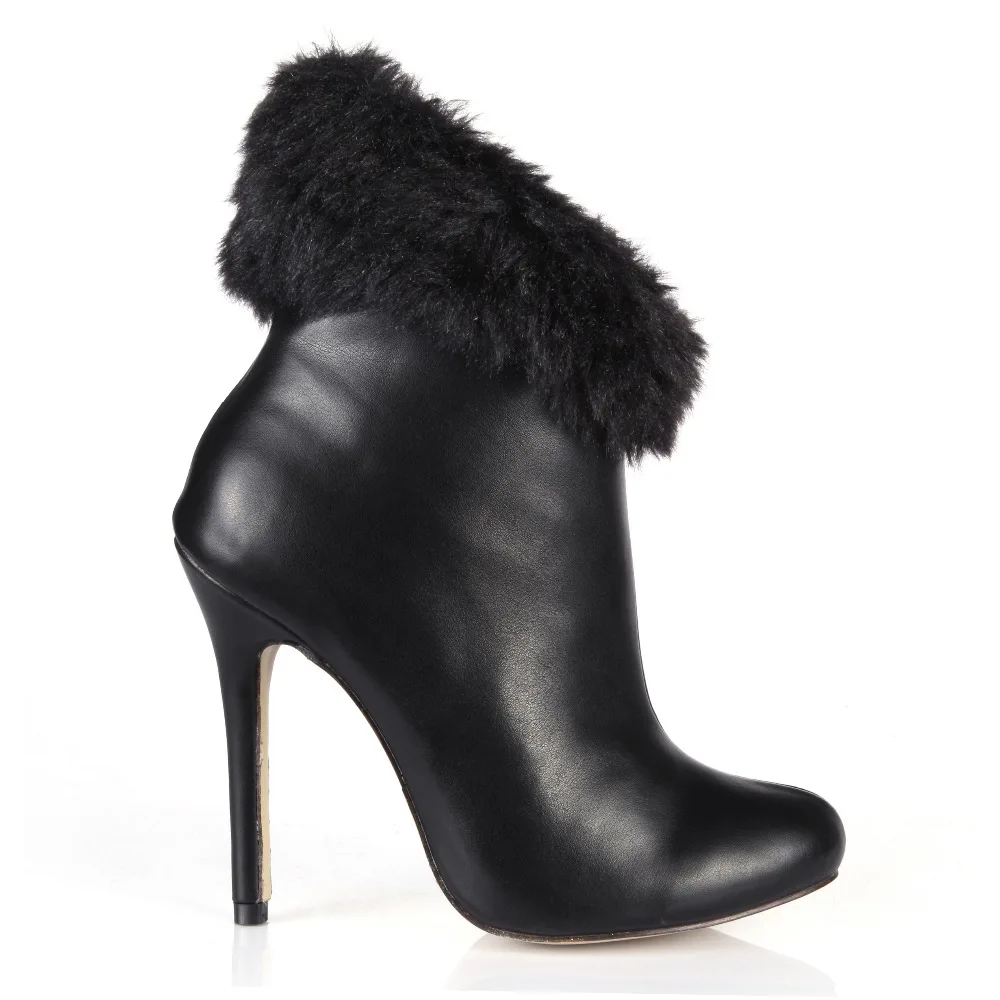 women autumn winter snow warm boots sexy high heels rabbit fur ankle ...