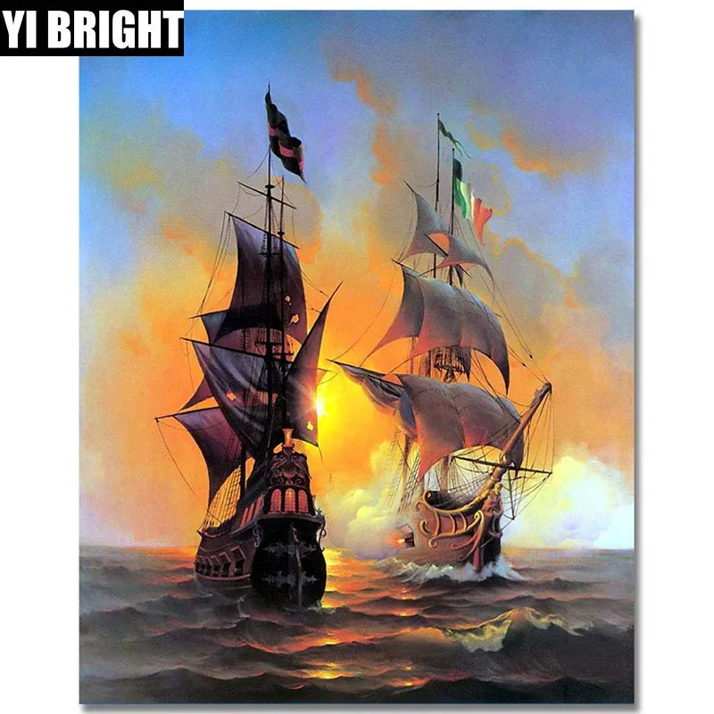 

5D full Square/Round diamond embroidery kit,Two sailing boats, diamond painting,bead picture of rhinestones home living XPZ