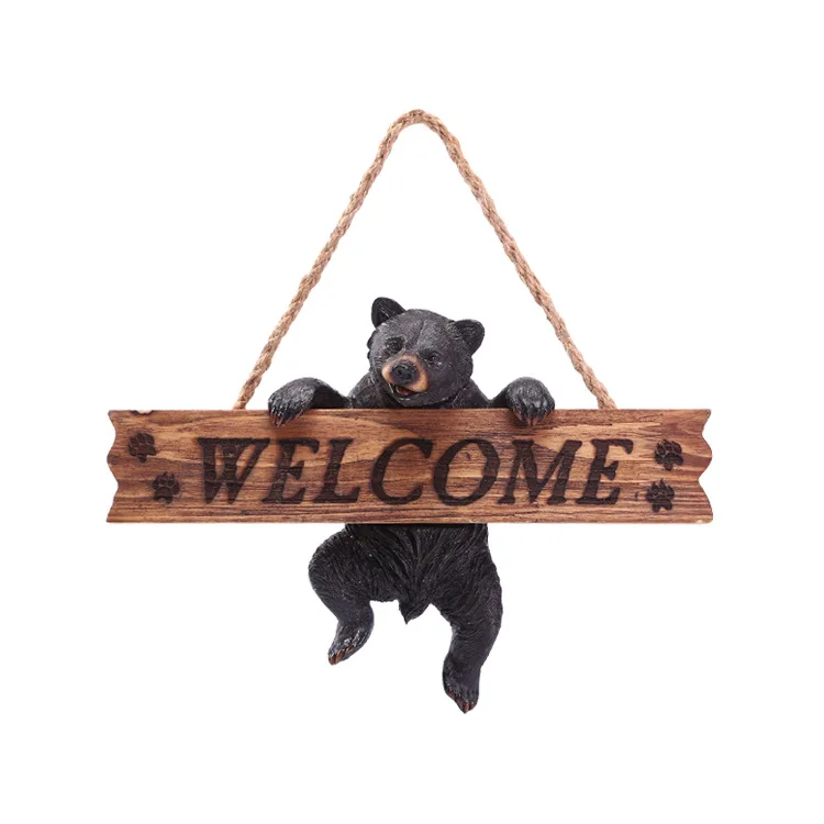 

Creative Bear Welcomes Wooden Panels Hanging Bar Cafe Welcomes Hanging Home Soft Wall Decorations Wholesale