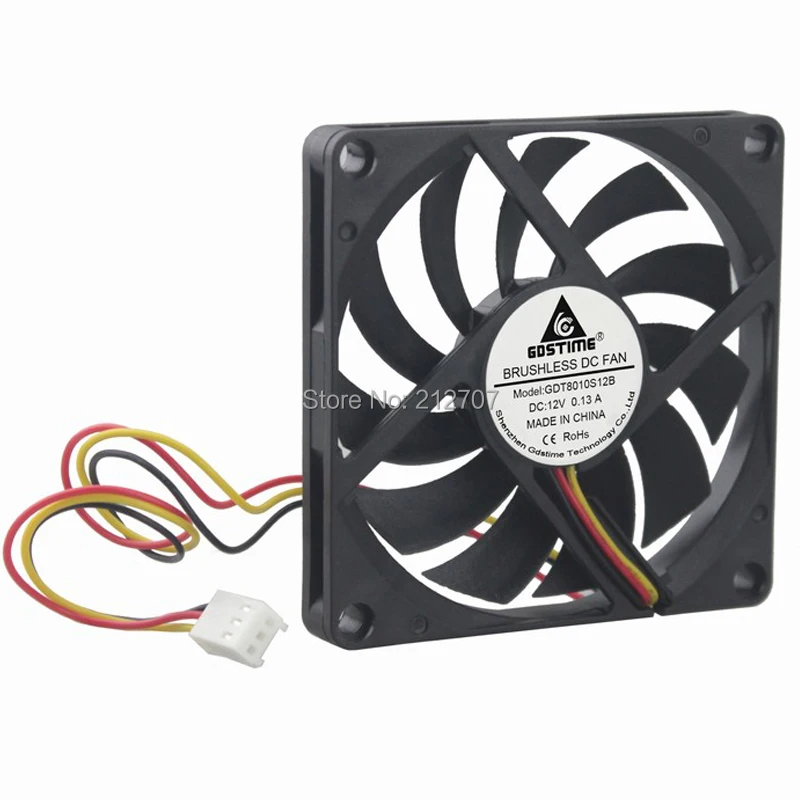 80mm 12v fan 3pin 10