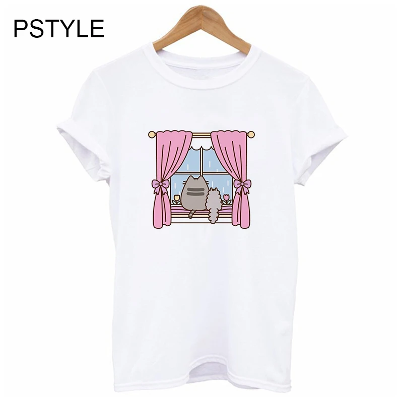 Cartoon Cats T Shirt Women Short Sleeve Summer O-Neck White Casual Tshirt Harajuku Kawaii Graphic T-shirt Design Tee Tops Female Cartoon Cats T Shirt Women Short Sleeve Summer O-Neck White Casual Tshirt Harajuku Kawaii Graphic T-shirt Design Tee Tops Female