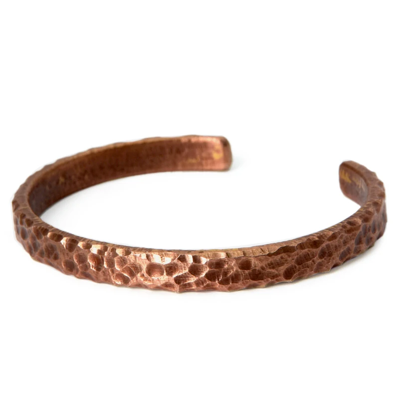 Metal Bracelet Hammered Solid Copper Metal Bracelet Rustic Vingtage Punk Unisex Cuff Bangle Viking Handmade Jewelry Gift for Men Women