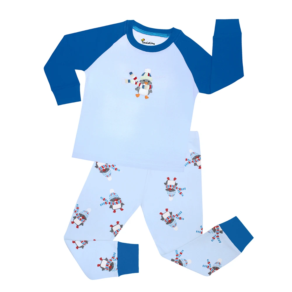 Пижамы с животными для мальчиков, детские пижамы из хлопка, детские пижамы, одежда для сна с длинными рукавами для девочек, детская одежда для сна для детей 2-7 лет