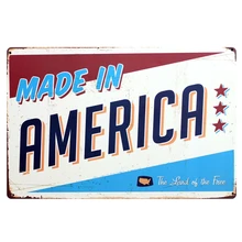 [Mike86] в Америке на земле металлическая табличка в стиле ретро Декор винтажная настенная живопись 20*30 см, в ассортименте предметы B-327