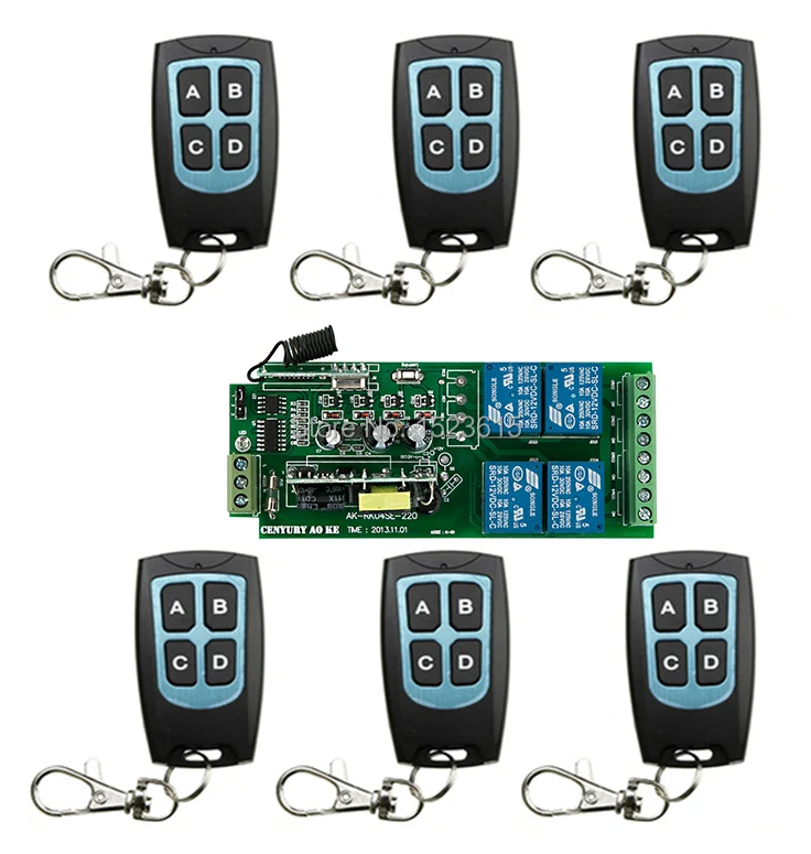 

AC 85V 110V 220V 250V 4CH RF Wireless Remote Control System Radio Wireless Lighting Switch 315Mhz/433Mhz Receiver Transmitter