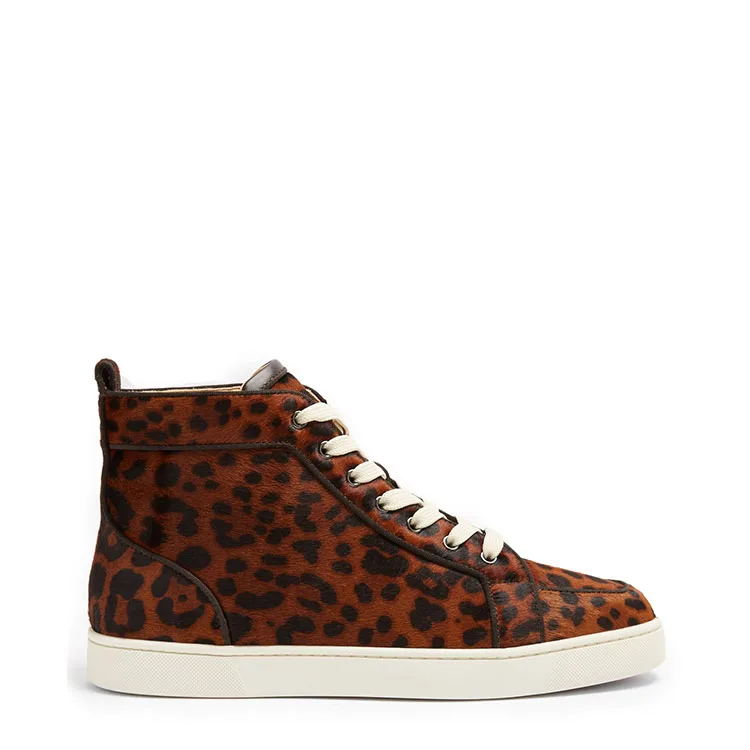 

Newest Men Leopard Print Handmade Lace Up flats Shoes cross-tied Casual Shoes Men ankle sneakers Plus Size