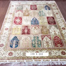 5,5 'x8' геометрический четыре сезона области ковры ручной работы шелк Турецкий Дизайн области