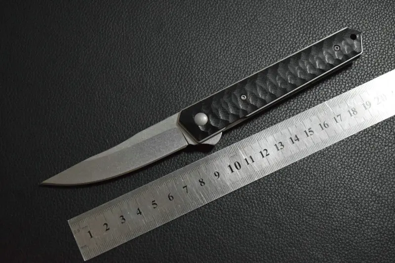 Цена Trskt Kwaiken Flipper карман Ножи темно G10 ручка 440C Сталь EDC Инструменты Охота Кемпинг ножи инструмент выживания Открытый челнока