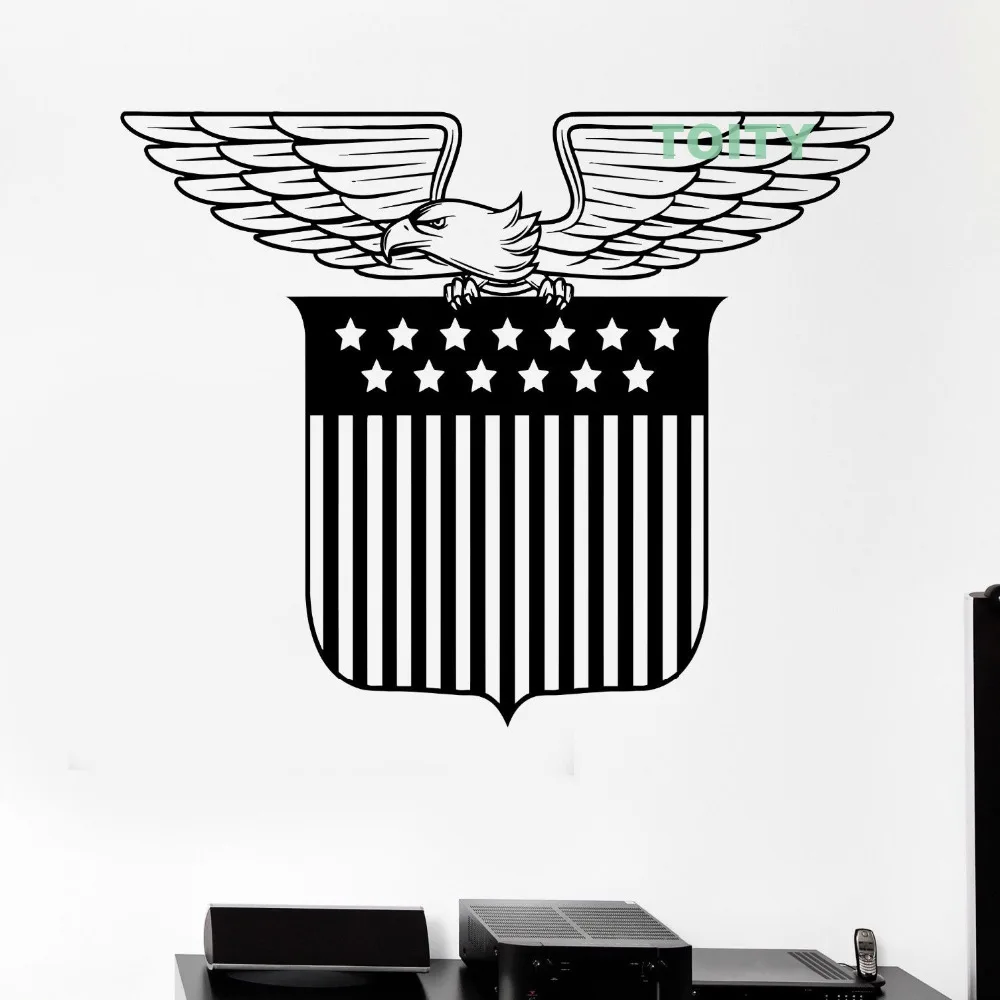 Buy Vinyl Wall Decal American Eagle Flag Patriotic