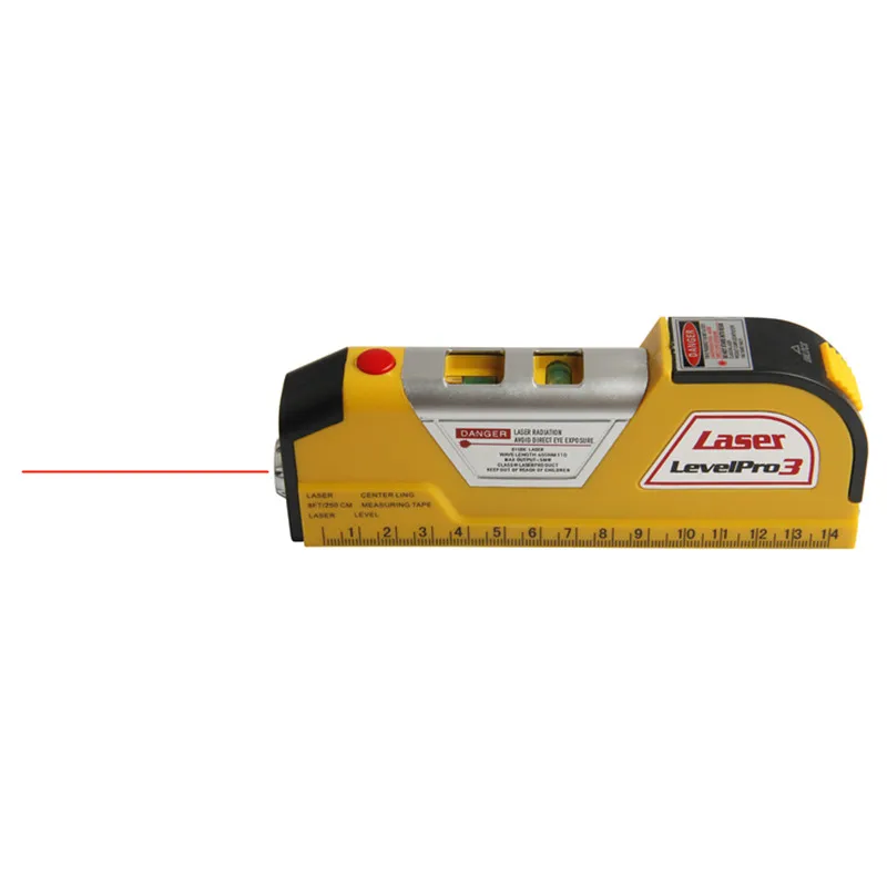 Laser Level Tape 2.5M Horizontal Or Vertical 2 Way Level Bubble ABS