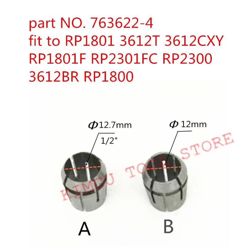 Collet Cone 1/2" 12.7mm 12mm For Makita 7636224 7636282 Rp1801 3612t