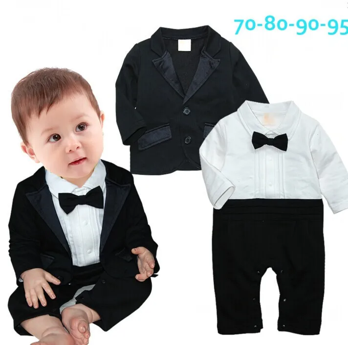 Autumn Gentleman Baby Clothing Set Tie long Sleeve Coat Newborn Boys Wedding Clothes Modern Wedding Suits For Baby Boys