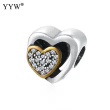 hot Silver European CZ Charm Beads Fit Style Bracelet Pendant Necklace DIY Jewelry Originals