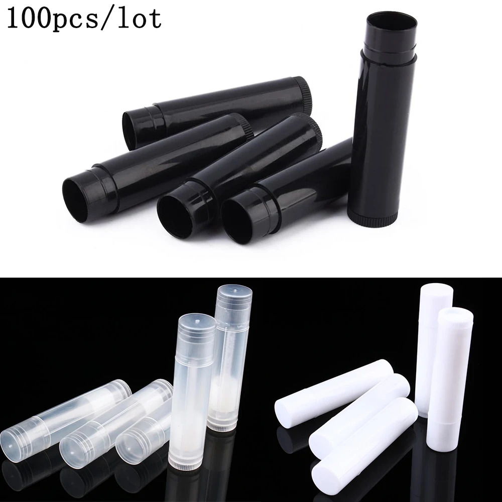 

Empty Lipstick Containers DIY Refillable Plastic Bottles Containers Cosmetics 100PC 5ml Empty Lip Gloss Tubes+Caps Travel Bottle