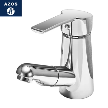 

Azos Basin faucet Pull-out Wash Basin Brass Chrome Cold and Hot Switch Single Function Basin Below Counter Basin Shower Room Rou
