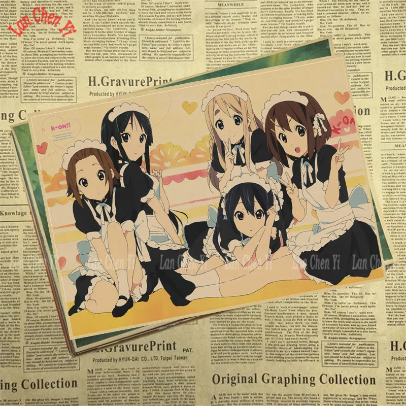 Японское аниме K-ON матовая крафт-бумага плакат украшение интерьера живопись