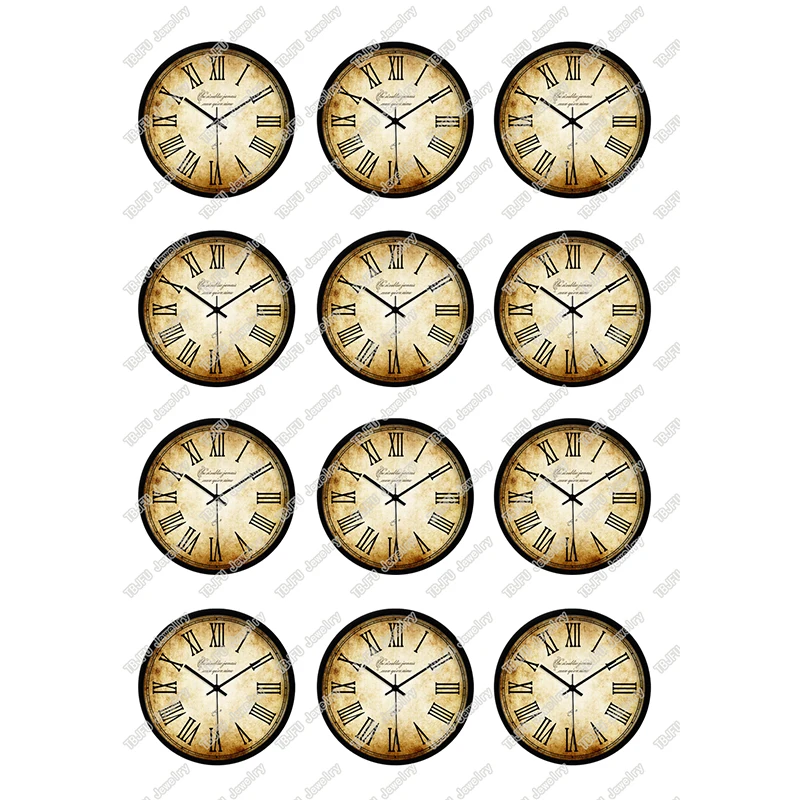 24 шт./лот, круглые Ретро часы, карманные часы с узором, стеклянный кабошон, 10, 12, 14, 16, 18, для рукоделия, ювелирных изделий и компонентов, T132 - Цвет: 18