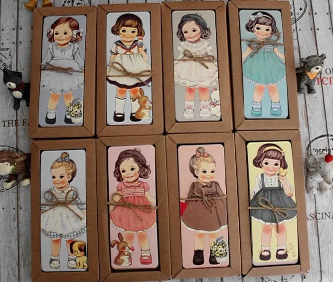 30 pcs/lot Alice Bookmark Paper Book European Retro Lovely girl Bookmark