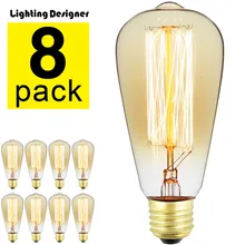 Подвесной светильник в стиле ретро st64 винтажная лампа Эдисона e27 Лампа накаливания 110 В 220 праздничные светильник s 40 Вт 60 Вт Светодиодная лампа Декор Светильник с короткозамкнутым ротором E27