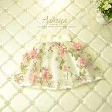 Юбка-пачка принцессы с цветочным принтом, лепестками и оборками для маленьких девочек, юбка-американка для детей, летние фатиновые юбки для танцев для детей возрастом от 1 года до 10 лет