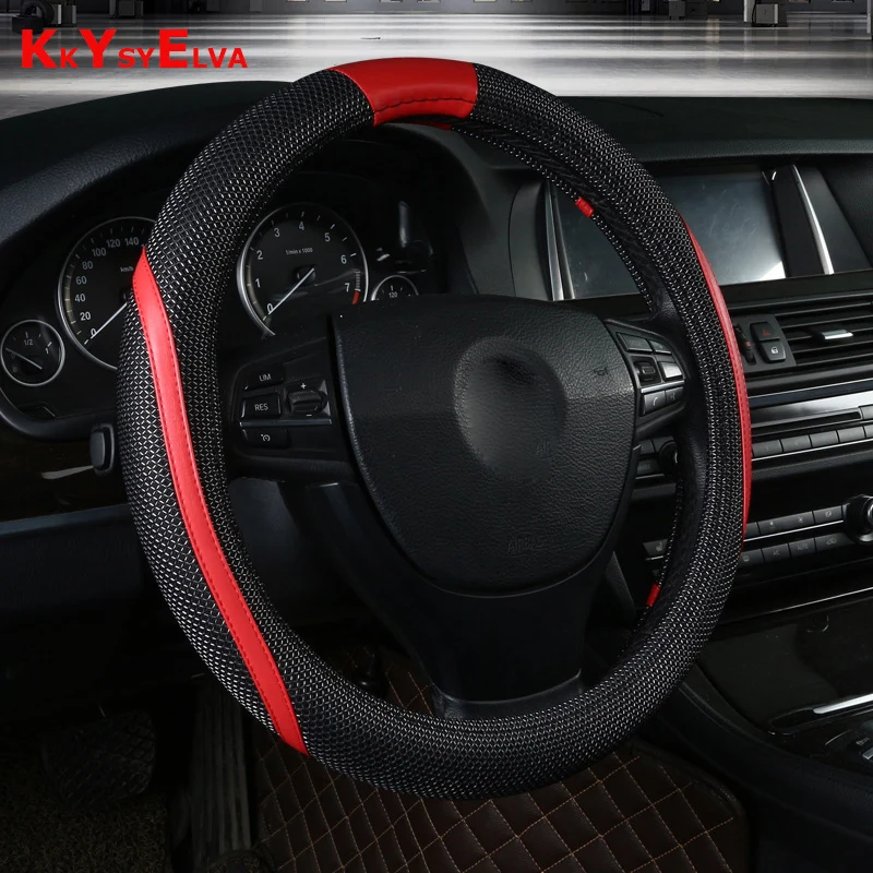 KKYSYELVA 38CM Crown Coverd Women car steering wheel cover Luxurious