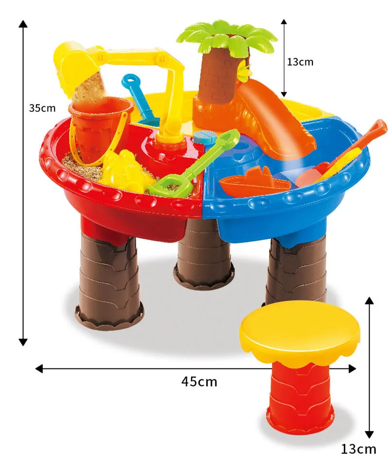  2019 Creative Baby Summer Sand And Water Table Box Baby Kids Children Outdoor Beach Waterwheel Toys