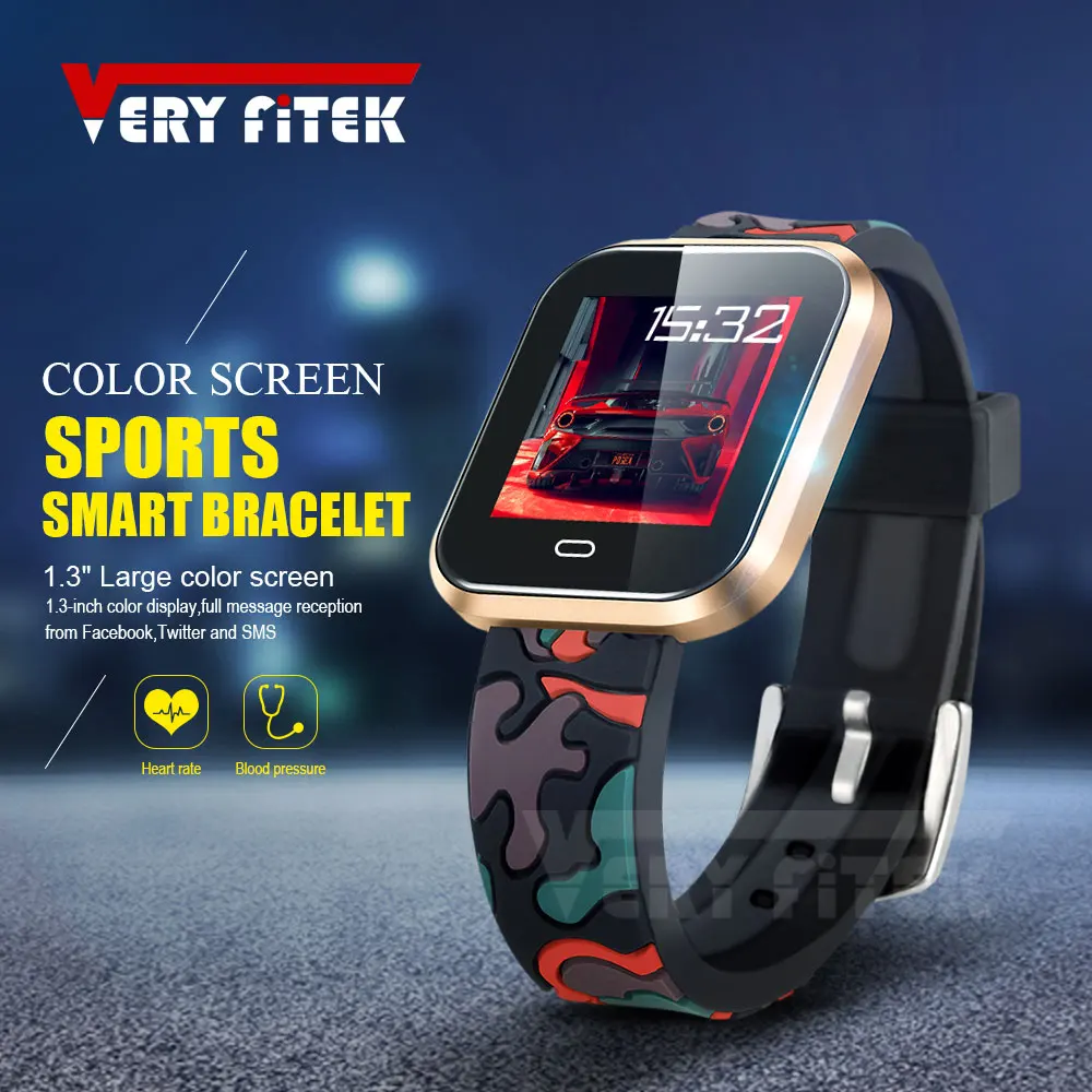 Спортивные Смарт часы VERYFiTEK с леопардовым принтом монитор артериального