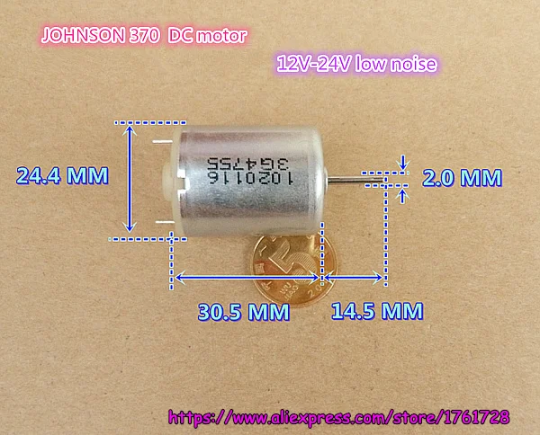 

Brand new JOHNSON 370 DC motor 24.5*30.5mm 12V 24V precious-metal brush low noise DC motor ~