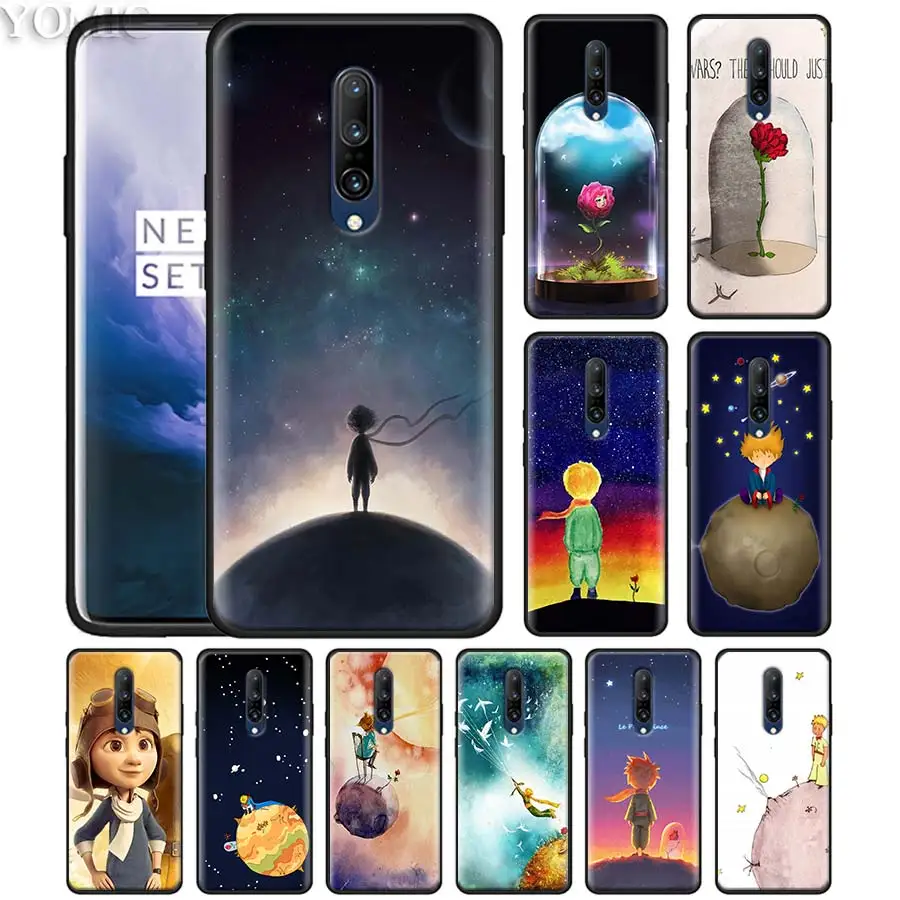 

The Little Prince rose Phone Case for Oneplus 7 7Pro 6 6T Oneplus 7 Pro 6T Black Silicone Soft Case Cover