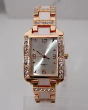 Luxurious Rose Gold Tone Watch Girls Women Vogue Bling Crystal Gown Quartz Wrist Watch Relogios Feminino TW021