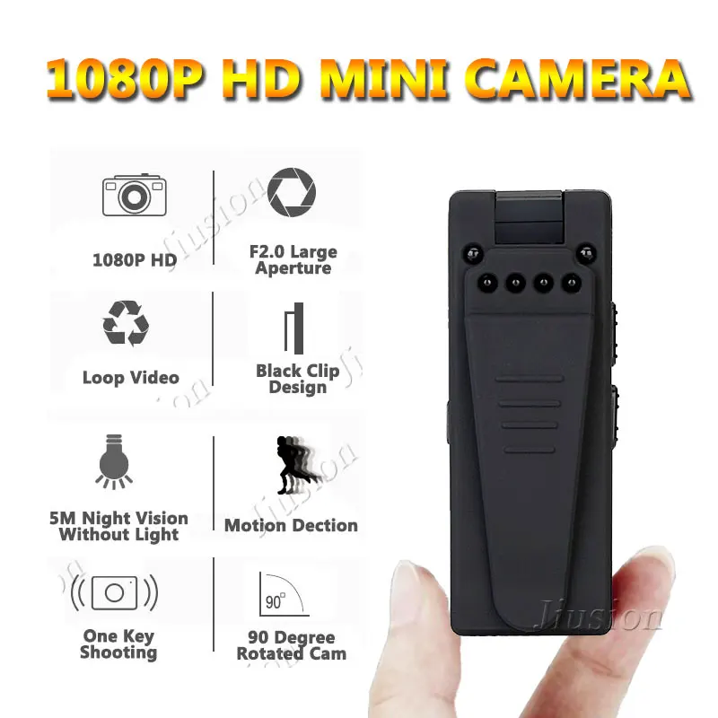 10 ore di Video Mini Macchina Fotografica 1080 p Full HD Webcam di Visione notturna Sensore di Movi
