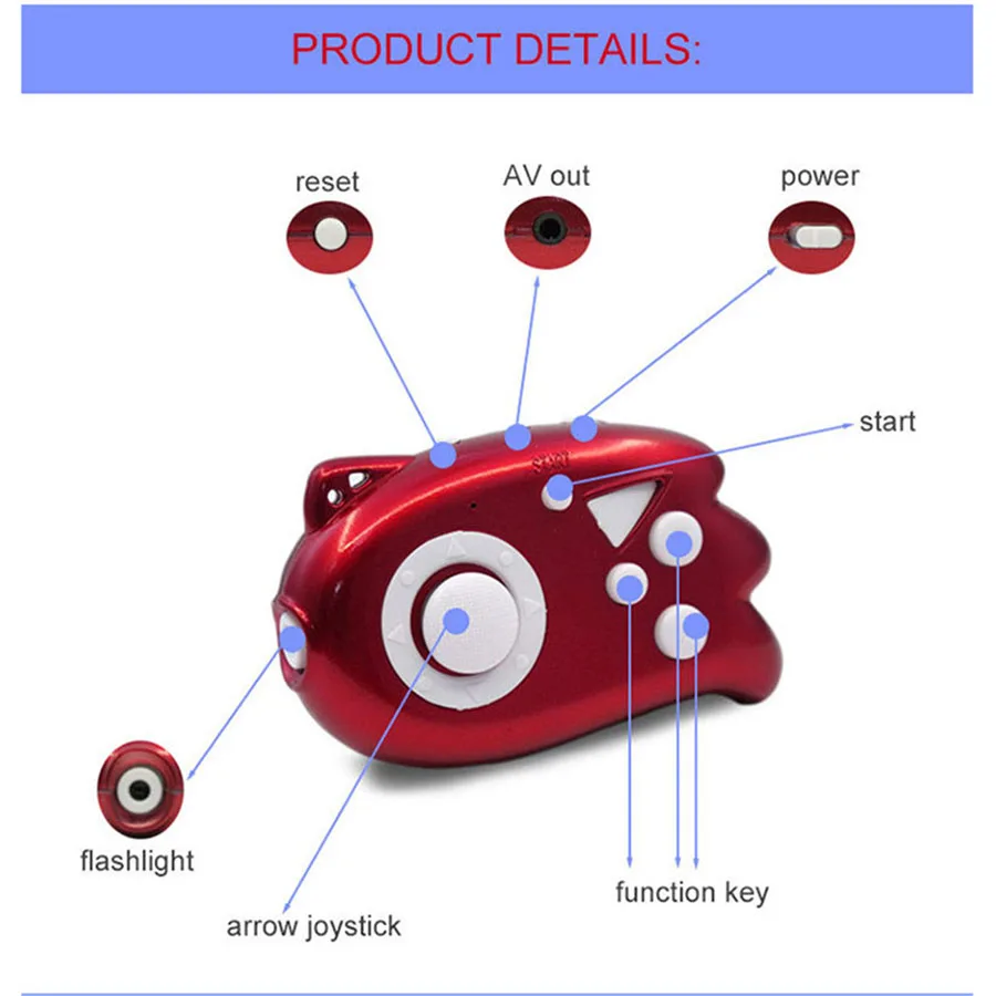 8 бит мини игровая консоль ретро детский фонарик Ручной игровой плеер встроенный 89 классических игр геймпад ТВ выходной контроллер