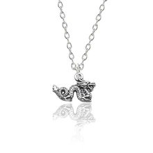 Fashion Personality Animal 12 Zodiac Dragon Necklace Retro Chinese Dragon Metal Pendant Men And Women Clavicle Chain Jewelry 51mm 2 collection curio rare chinese fengshui small bronze exquisite animal 12 zodiac year dragon pendant statue statuary 31g